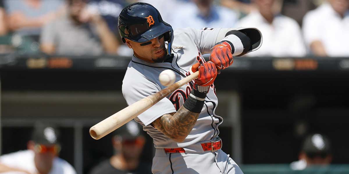Detroit Tigers center fielder Javier Baez (28) bats against the Chicago White Sox during the fourth inning at Rate Field.