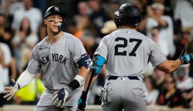Yankees move within two games of Jays as Stanton hits 450th home run