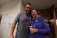 Texas Rangers' late scout Scott Littlefield with president of baseball operations Chris Young.