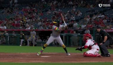Athletics erupt for seven runs in third inning of a 10-4 win over Angels