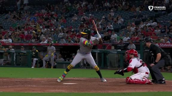 Athletics erupt for seven runs in third inning of a 10-4 win over Angels