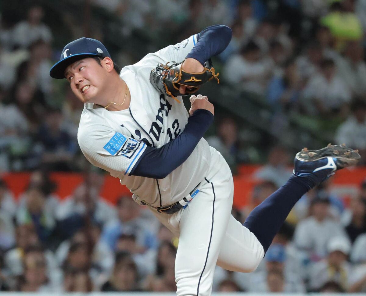 力投する渡辺勇太朗（カメラ・清水　武）