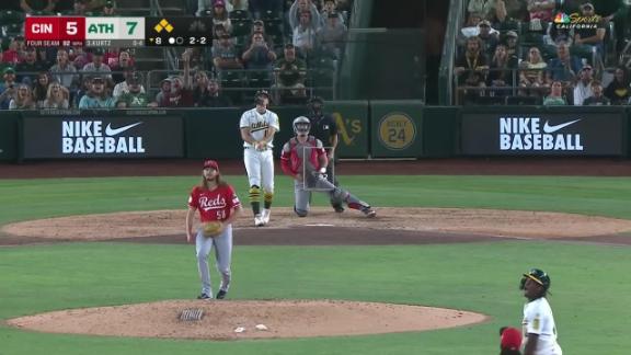 Kurtz hits 493-foot grand slam, longest MLB homer this season, as Athletics beat Reds 11-5