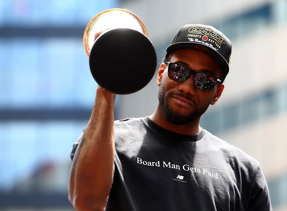 Leonard during the Raptors victory parade in 2019. (Vaughn Ridley/Getty Images)
