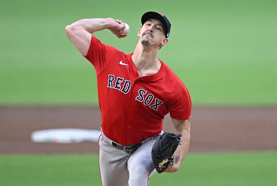 Boston Red Sox starting pitcher Walker Buehler delivers during the first inning against the San Diego Padres at Petco Park.