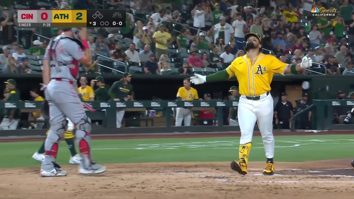 Athletics’ Carlos Cortes doubles lead with home run vs. Reds – NBC Sports Bay Area & California