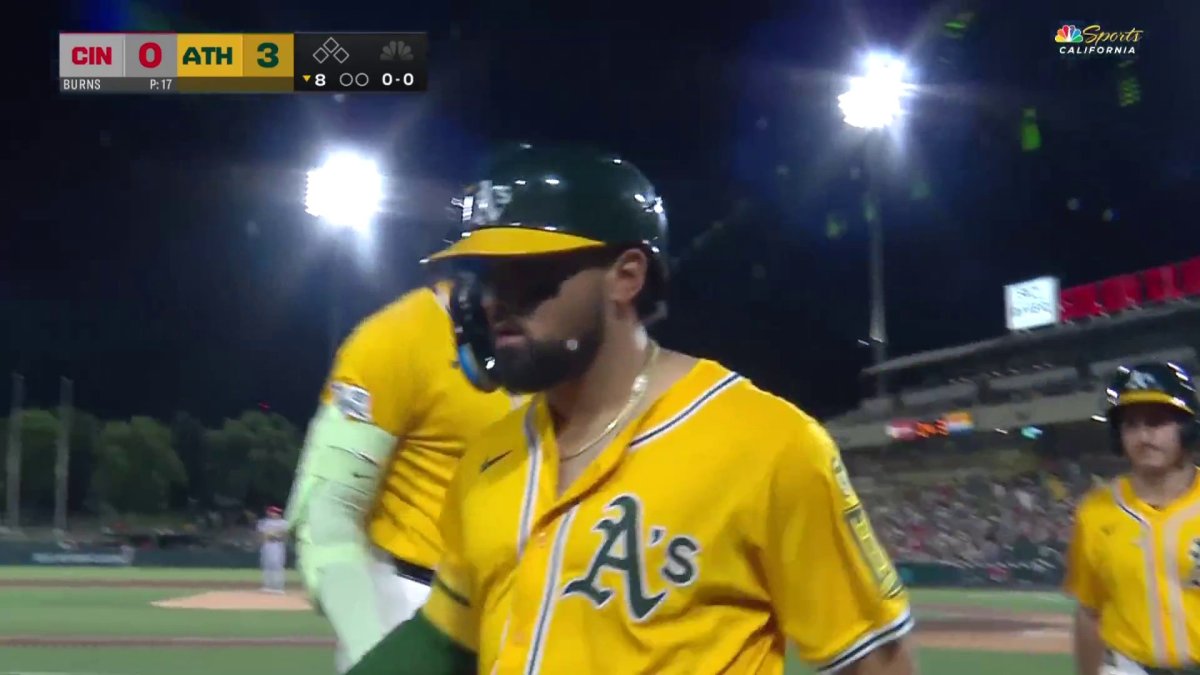 Athletics’ Carlos Cortes hits second home run of game vs. Reds – NBC Sports Bay Area & California