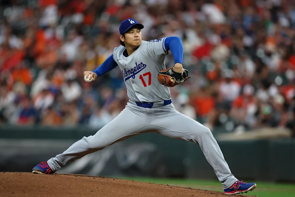 Shohei Ohtani pitches during the first inning of a loss to the Baltimore Orioles Friday at Oriole Park.