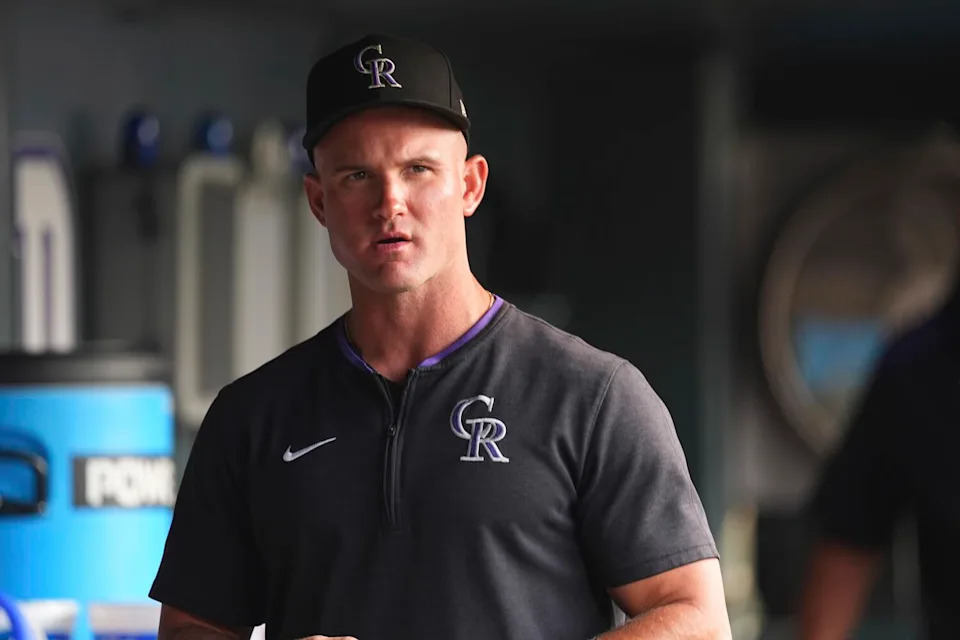 Colorado Rockies interim manager Warren Schaeffer in the dugout during the first inning of a game last month in Denver.