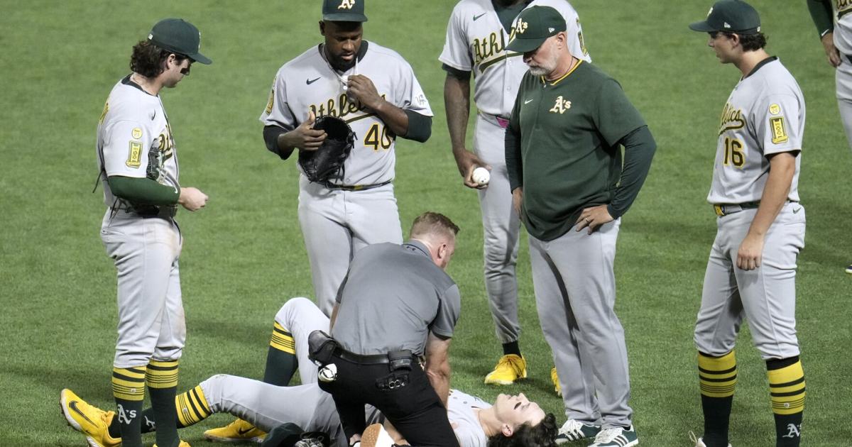 Athletics 2B Zack Gelof needs season-ending surgery on his dislocated left shoulder | Associated Press