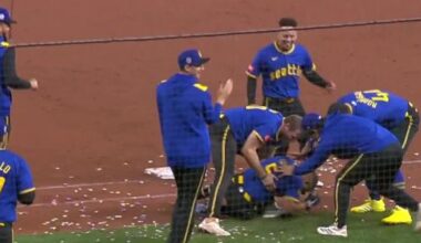 Touted rookie Harry Ford delivers off bench as Mariners top Angels in 12 to tie for 1st in AL West