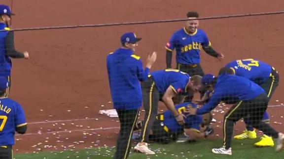 Touted rookie Harry Ford delivers off bench as Mariners top Angels in 12 to tie for 1st in AL West