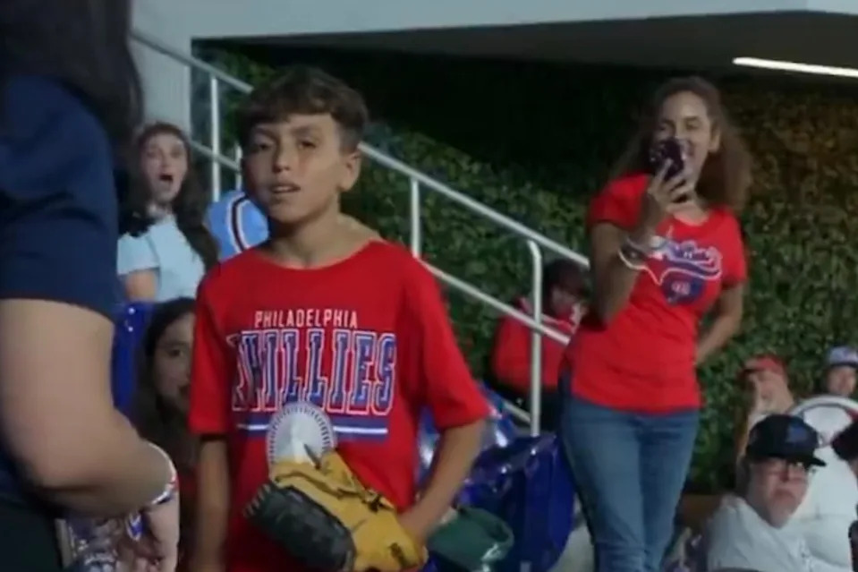 The kid was at the ball game celebrating his birthday. Phillies Tailgate, /X