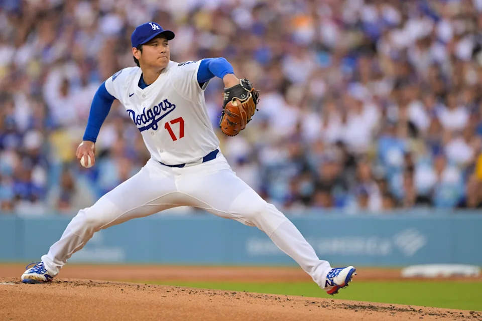 Los Angeles Dodgers designated hitter Shohei Ohtani (17) might get to pitch in the postseason.Jayne Kamin-Oncea-Imagn Images
