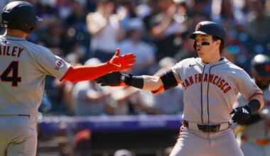 Drew Gilbert hits home run off Chase Dollander in Giants-Rockies game
