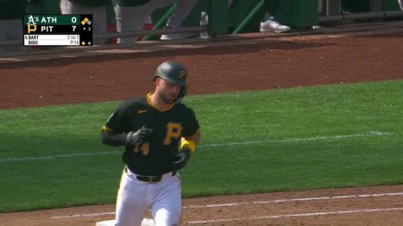 Triolo and Bart both homer to power the Pirates to an 11-0 victory over the Athletics