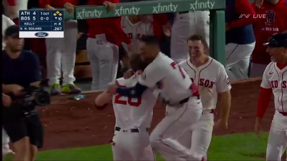 Red Sox edge Athletics 5-4 in 10 innings for 11th walk-off win of the year