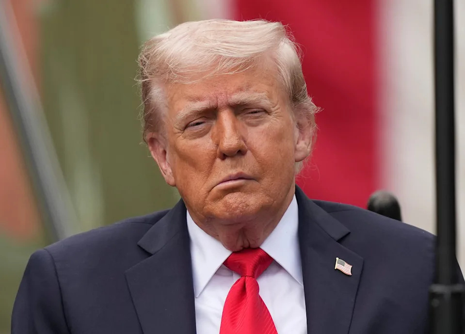 The speculation over Trump’s health continued Thursday when he was seen with his face seeming to sag on the right side. / Andrew Harnik/Getty Images