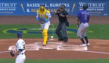 Rockies batter Tyler Freeman wasn't too happy with Ramon de Jesus calling this pitch a strike