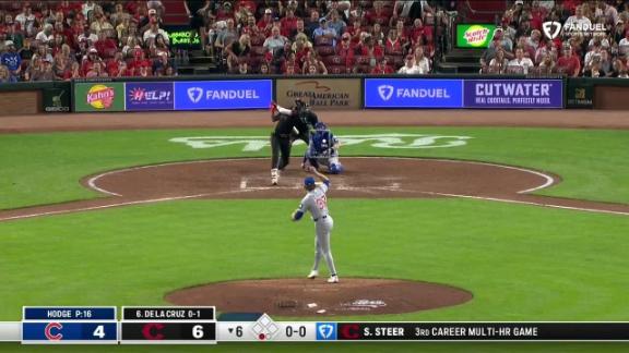 Spencer Steer hits 2 of the Reds' 5 homers in a 7-4 win over the Cubs