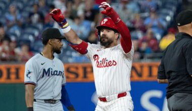 Phillies' Kyle Schwarber pads NL lead with 55th, 56th homers