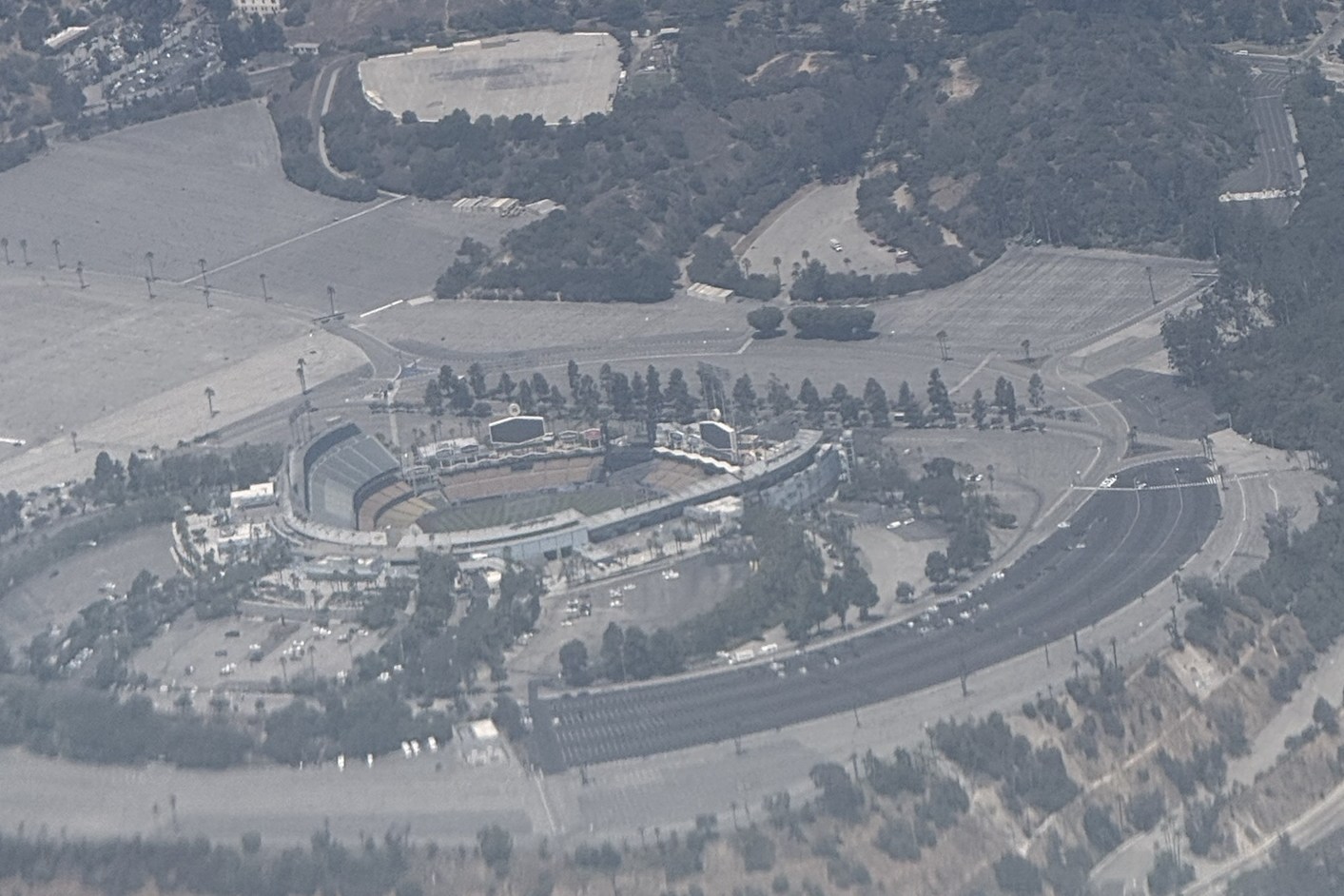 Dodger Stadium from the air. August 15, 2025