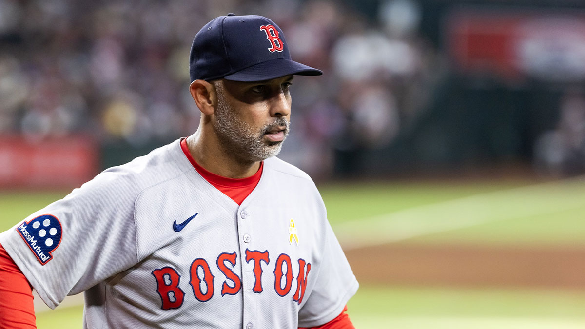 Boston Red Sox manager Alex Cora against the Arizona Diamondbacks at Chase Field. 