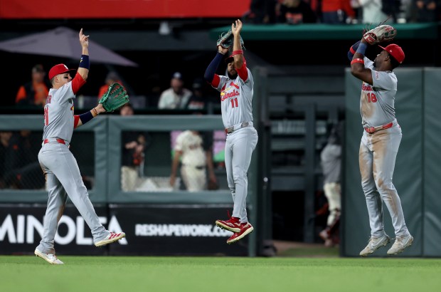 St. Louis Cardinals lef fielder Lars Nootbaar, #21 center fielder...