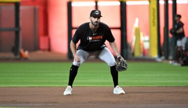 Top prospect, former Red Sox star get looks as SF Giants' first baseman