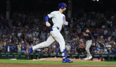 Chicago Cubs' Kyle Tucker slugs a 3-run homer, exits early