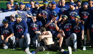 A muted Chicago Cubs celebration in Wrigleyville