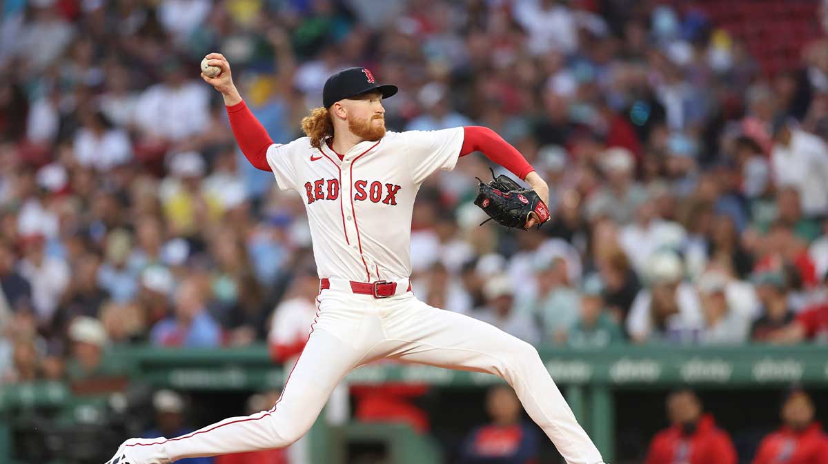 Boston Red Sox starting pitcher Dustin May (85) delivers a pitch during the second inning against the Kansas City Royals at Fenway Park.