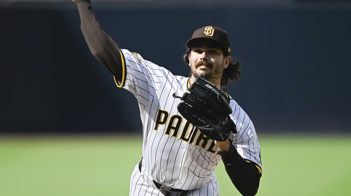 San Diego Padres starting pitcher Dylan Cease (84) delivers during the first inning against the Baltimore Orioles at Petco Park.
