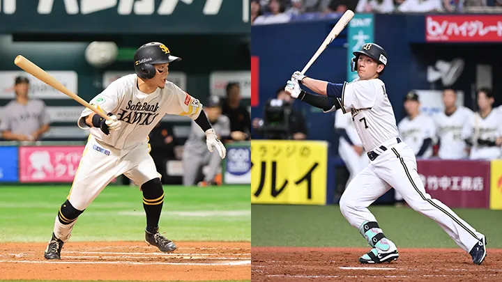 Fukuoka Softbank Hawks Taisei Makihara player Orix (left) and The Buffaloes player Ryoma Nishikawa (right) [Photo: provided by the team]