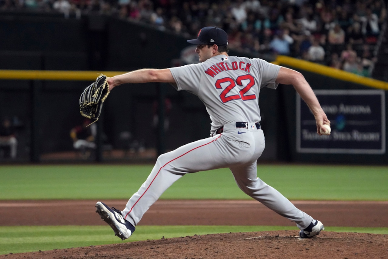 Boston Red Sox reliever Garrett Whitlock pitches during an MLB interleague game against the Arizona Diamondbacks on Sept. 7, 2025, at Chase Field in Phoenix, Ariz.