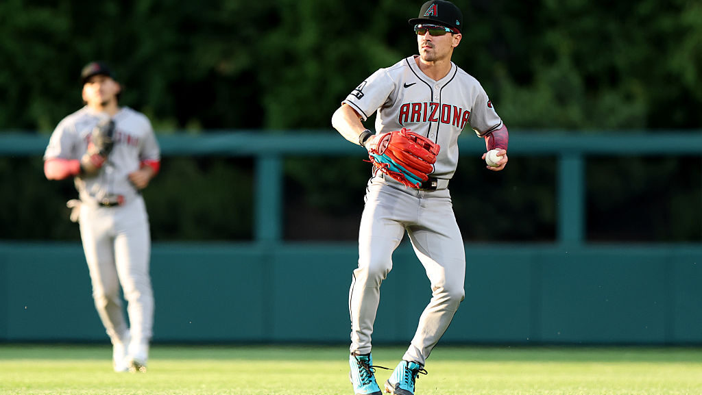 Corbin Carroll #7 of the Arizona Diamondbacks...