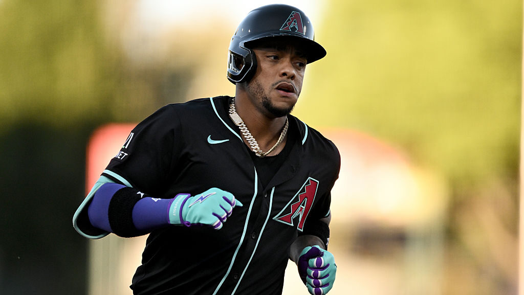 Ketel Marte #4 of the Arizona Diamondbacks...