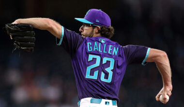 Starter Zac Gallen #23 of the Arizona Diamondbacks...