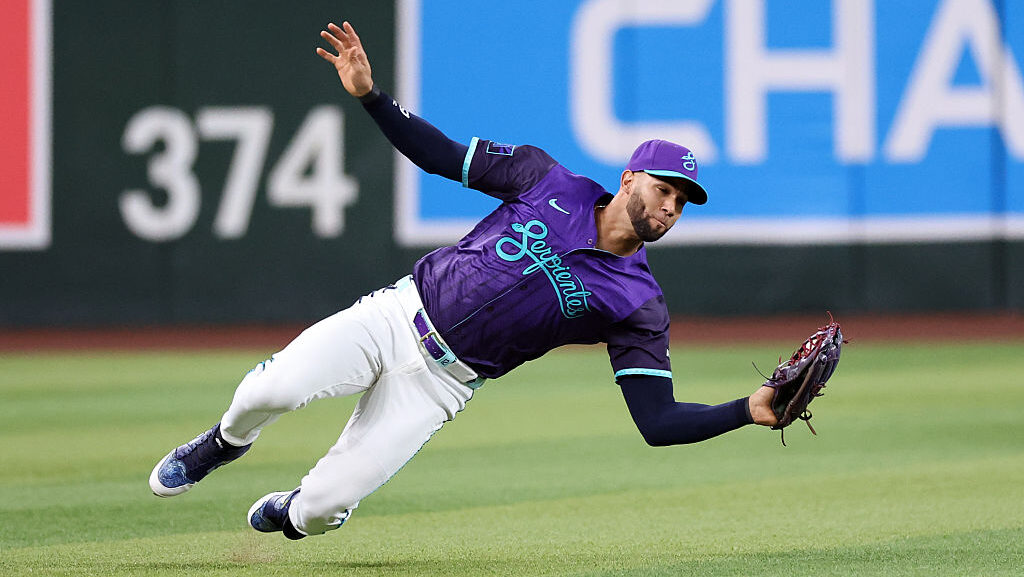 Lourdes Gurriel Jr. #12 of the Arizona Diamondbacks...
