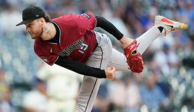 Ryne Nelson #19 of the Arizona Diamondbacks...