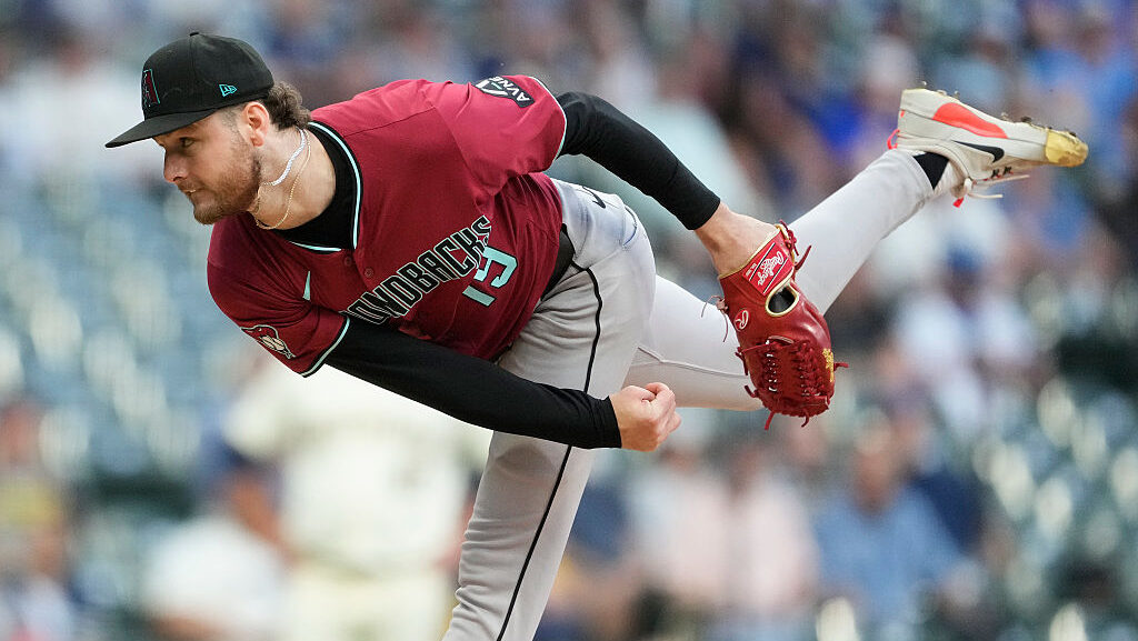 Ryne Nelson #19 of the Arizona Diamondbacks...