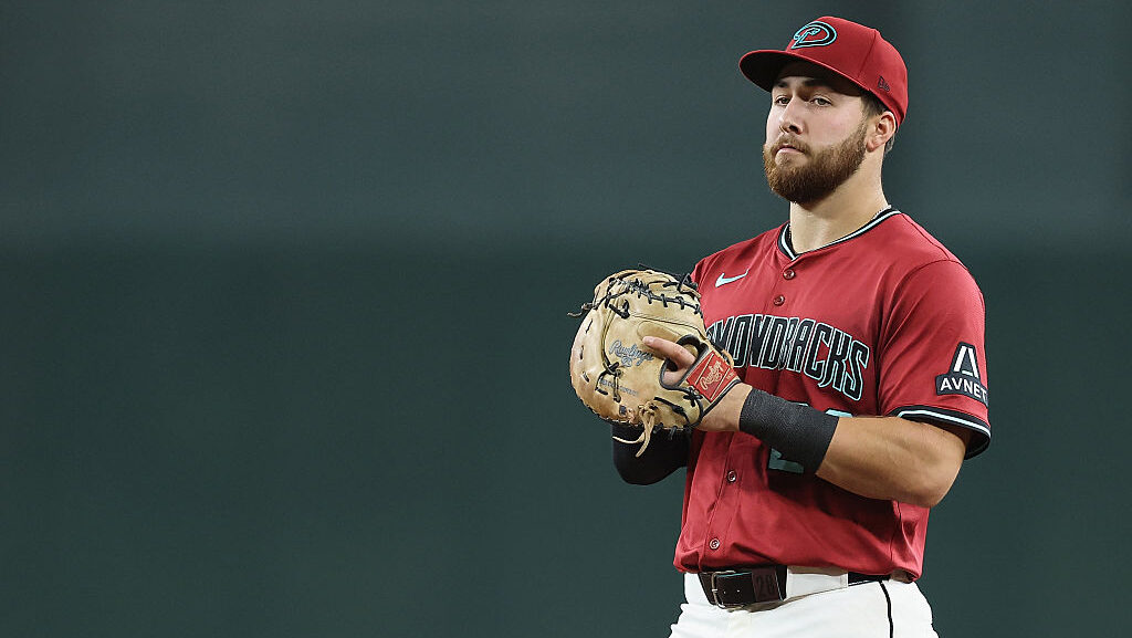 Tyler Locklear #28 of the Arizona Diamondbacks