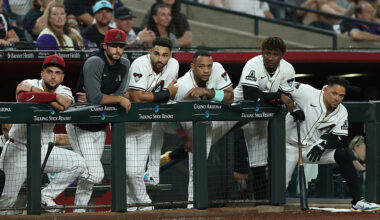 Adrian Del Castillo #25, Zac Gallen #23, Jordan Lawlar #10, Ketel Marte #4 Geraldo Perdomo #2 and I...