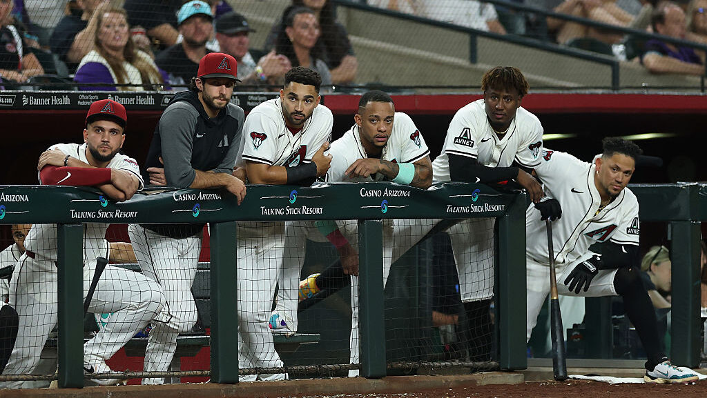 Adrian Del Castillo #25, Zac Gallen #23, Jordan Lawlar #10, Ketel Marte #4 Geraldo Perdomo #2 and I...