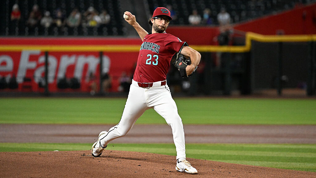 Zac Gallen #23 of the Arizona Diamondbacks...
