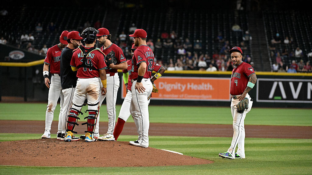 Ketel Marte #4 of the Arizona Diamondbacks...