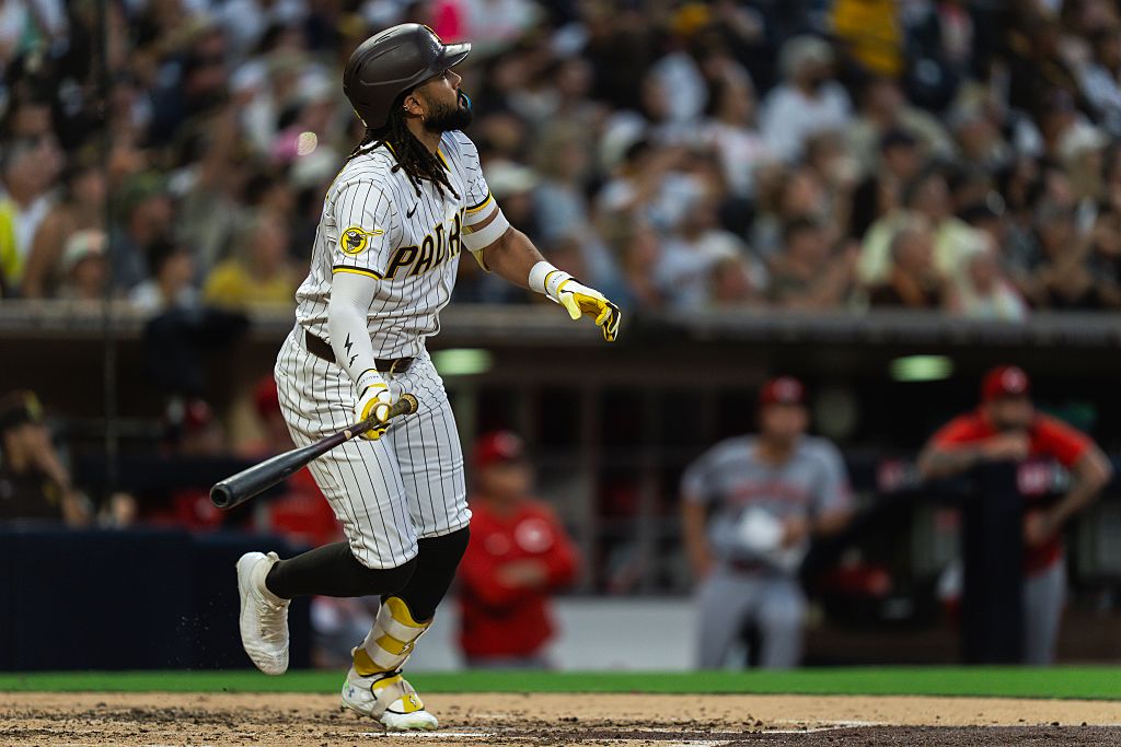 Fernando Tatis Jr. of the San Diego Padres runs the bases during a game against the Cincinnati Reds, featured in MLB picks and player props for September 12, 2025.