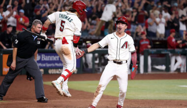 Corbin Carroll #7 of the Arizona Diamondbacks...