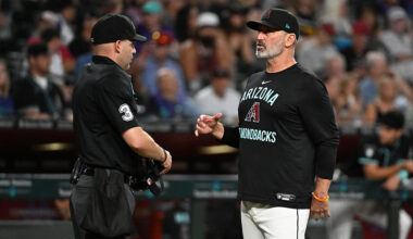 Manager Torey Lovullo #17 of the Arizona Diamondbacks...