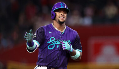 Ketel Marte #4 of the Arizona Diamondbacks...